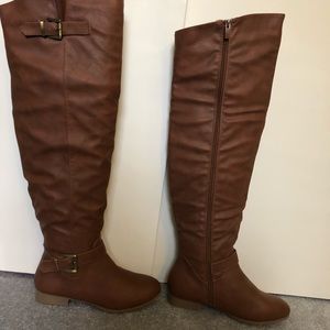 JustFab size 7.5 over the knee brown boots